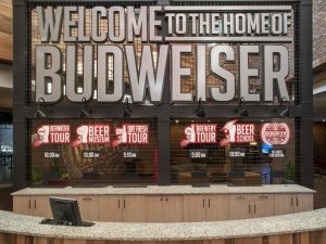 Graniterra custom stone counters for Budweiser Visitor Center