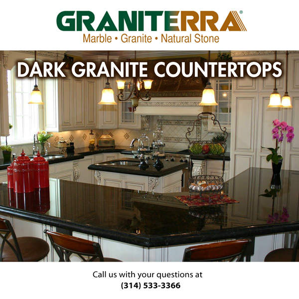 Dark Granite Countertops Photos Of, What Color Countertops Go With Dark Brown Cabinets